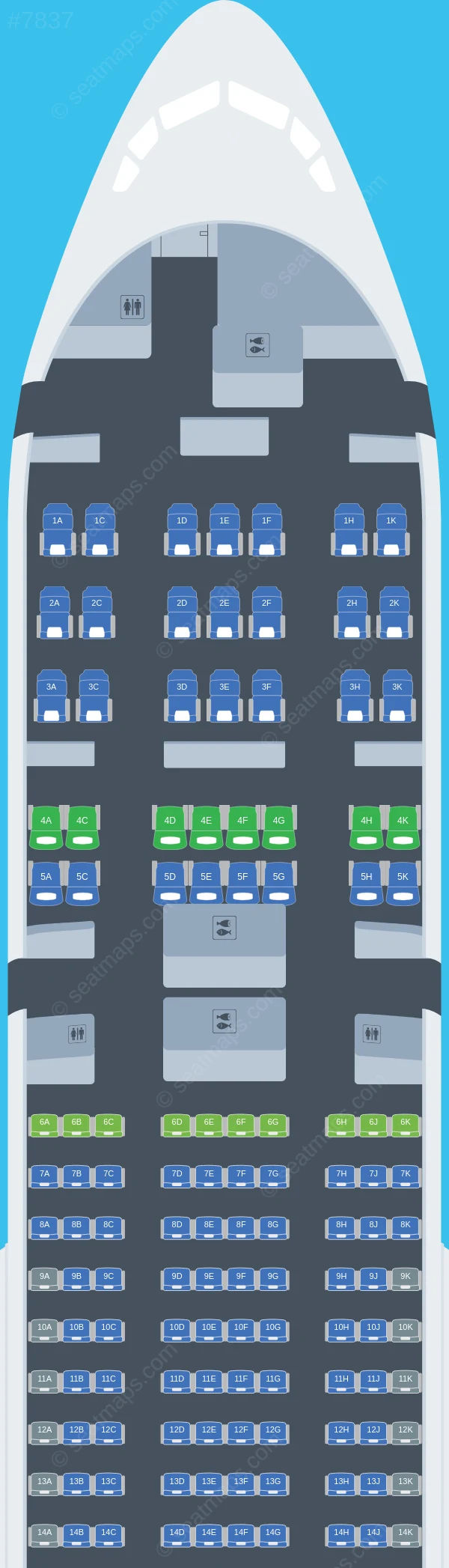 Ukraine International Airlines Boeing 777-200ER seatmap preview