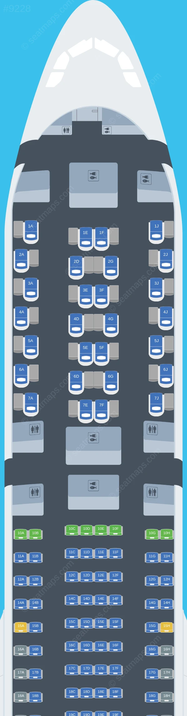 Air Mauritius Airbus A330-900neo seatmap preview