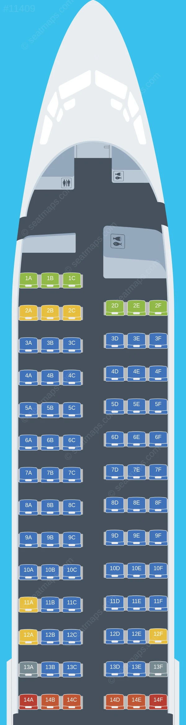 Mavi Gok Airlines Boeing 737-800 seatmap preview