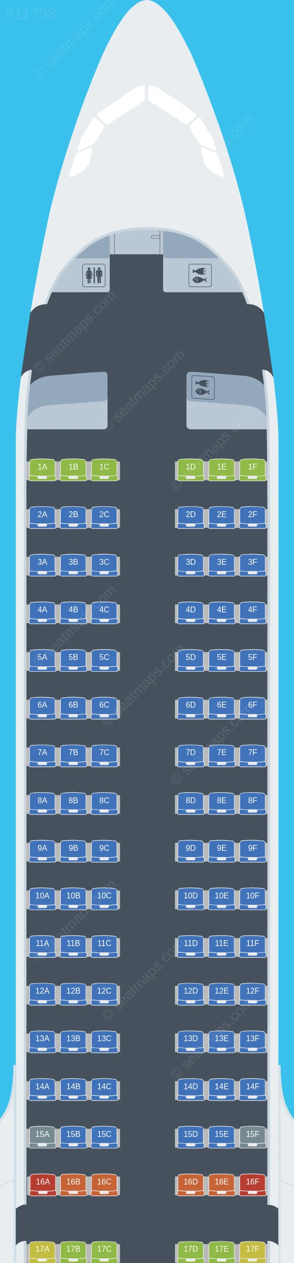 Sunclass Airlines Airbus A321neo seatmap preview