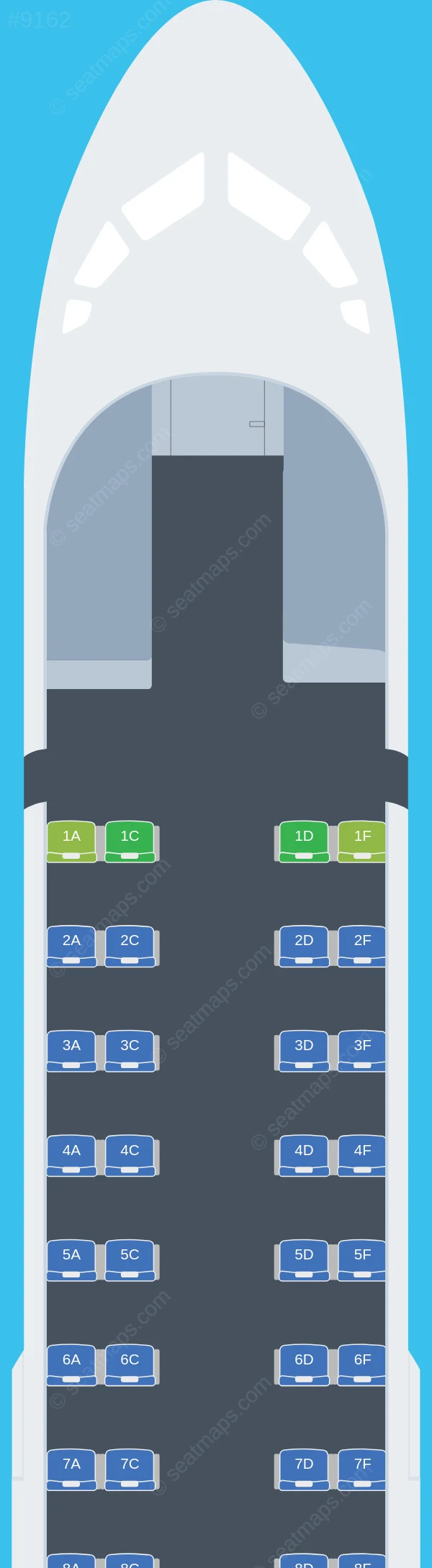 Manta Air ATR 72-600 seatmap preview