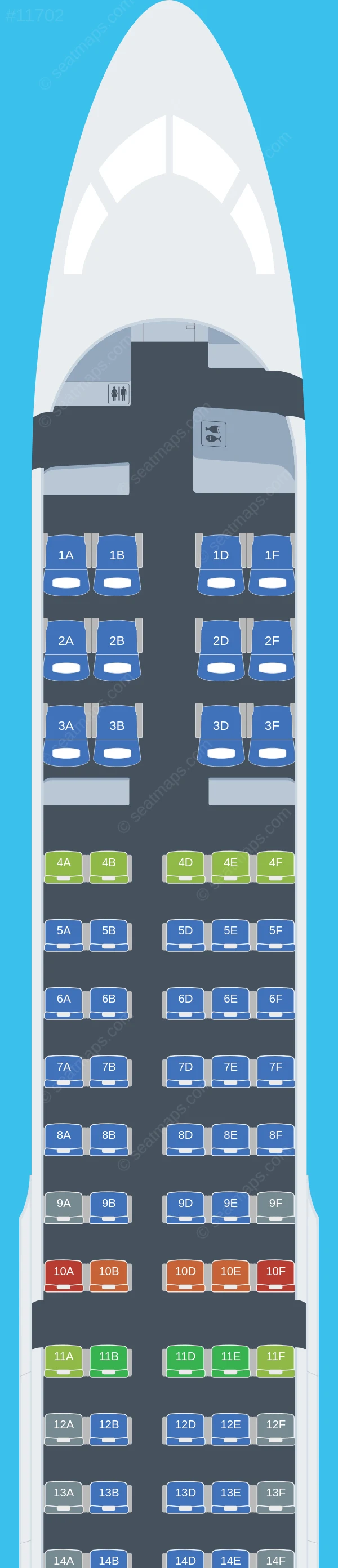 Ibom Air Airbus A220-300 seatmap preview