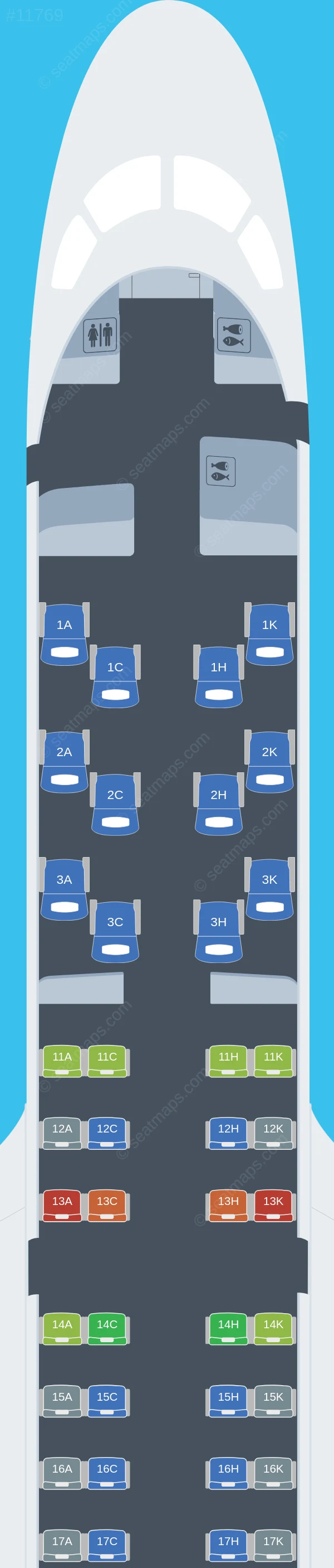 Royal Jordanian Embraer E190 E2 seatmap preview