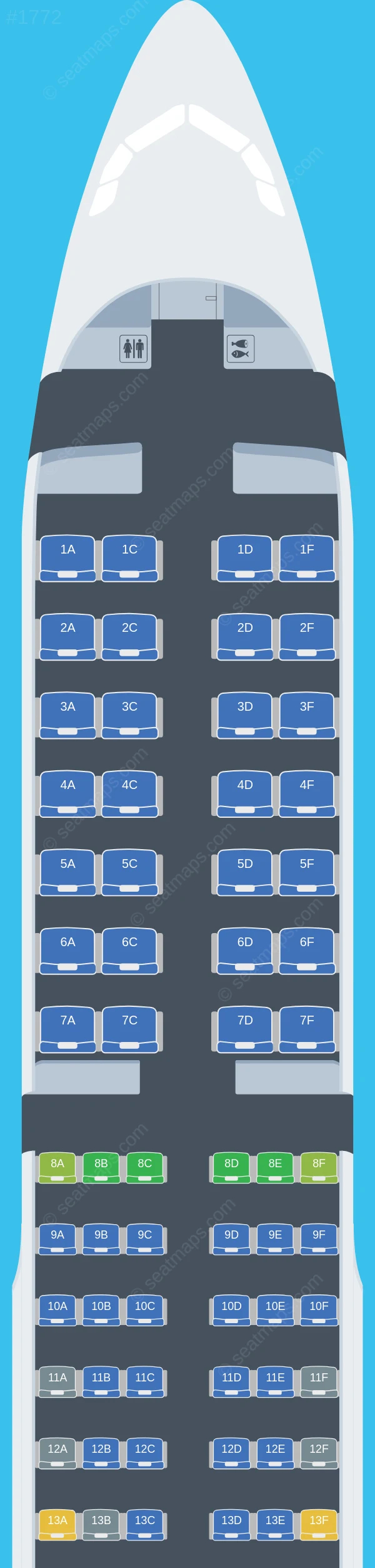 Aeroflot Airbus A321-200 V.2 seatmap preview