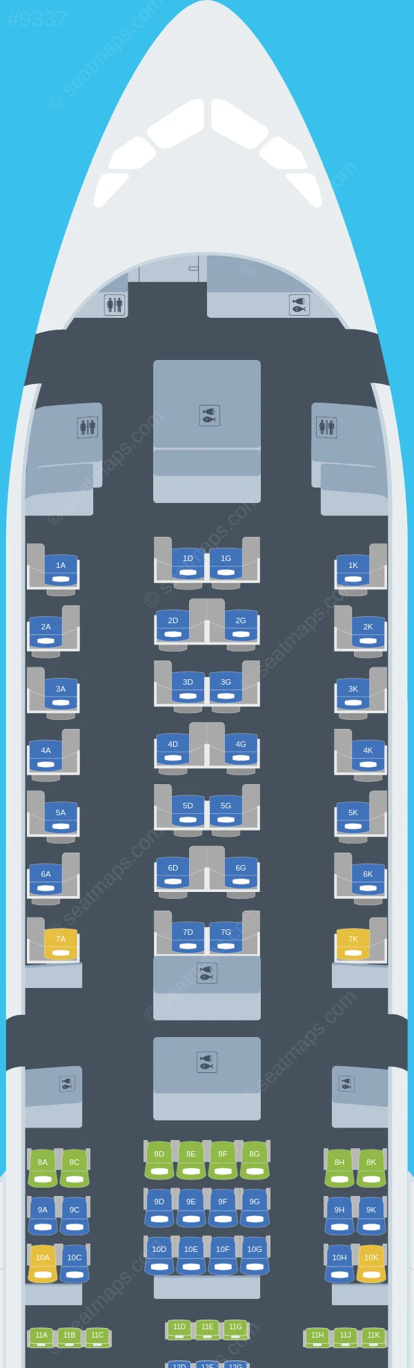 Aeroflot Airbus A350-900 seatmap preview