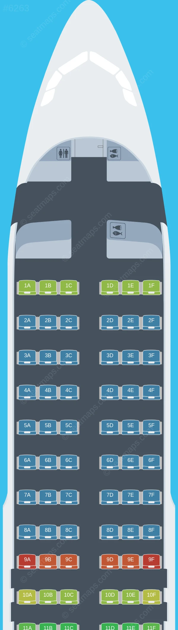 Turkish Airlines Airbus A320-200 seatmap preview