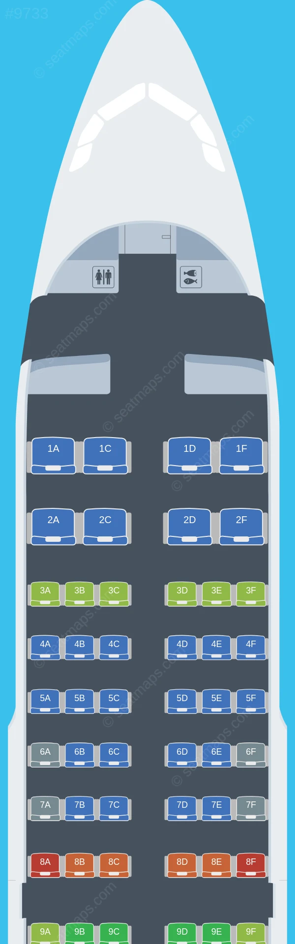 Aeroflot Airbus A319-100 seatmap preview