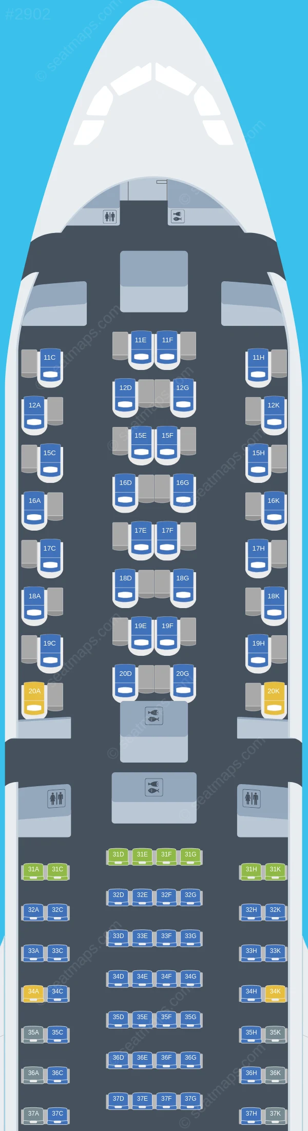 Hainan Airlines Airbus A330-300 V.2 seatmap preview