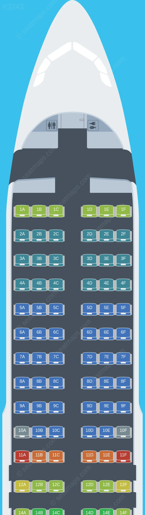 Vueling Airbus A320-200 V.1 seatmap preview