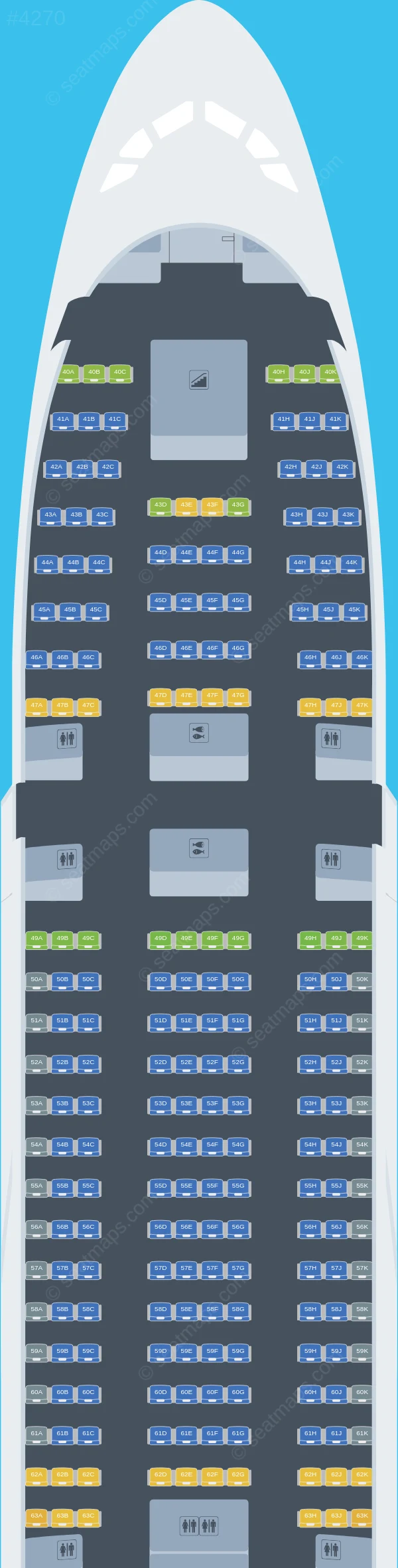 Etihad Airways Airbus A380-800 seatmap preview