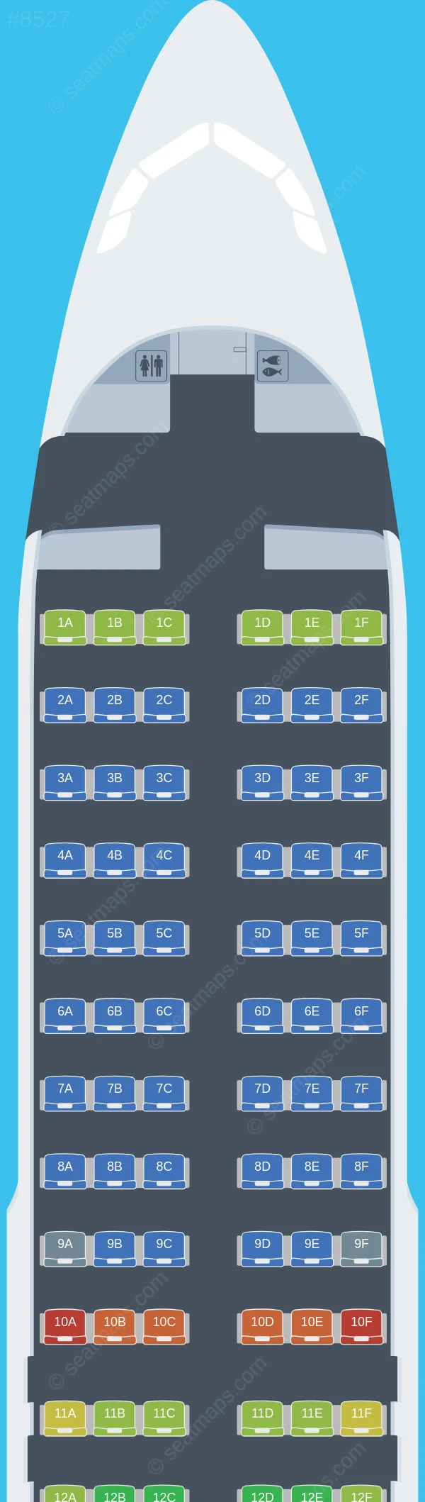 Jazeera Airways Airbus A320neo V.1 seatmap preview