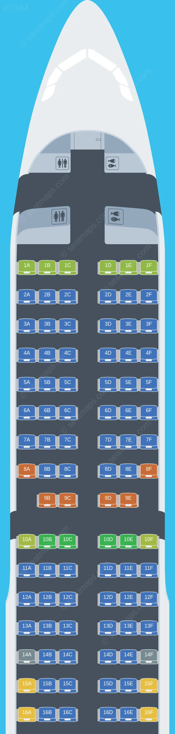 Titan Airways Airbus A321-200 V.1 seatmap preview