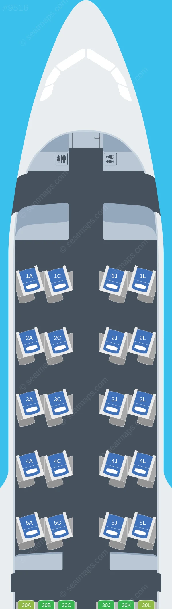 Saudia Airbus A320-200 V.1 seatmap preview