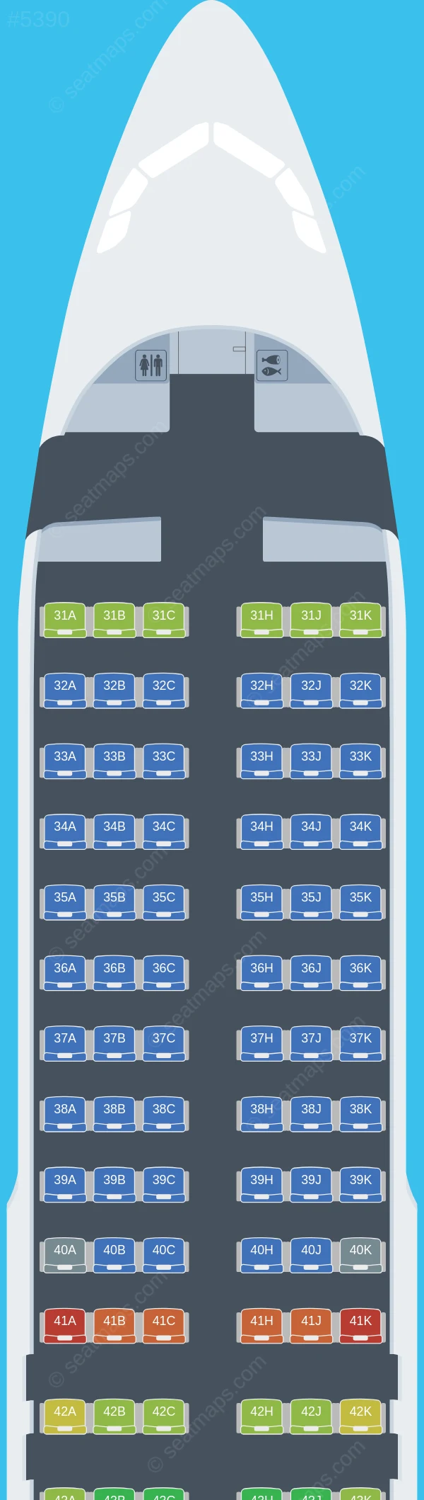 Capital Airlines (Beijing) Airbus A320-200 V.2 seatmap preview