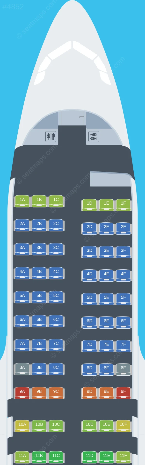 easyJet Switzerland Airbus A319-100 seatmap preview