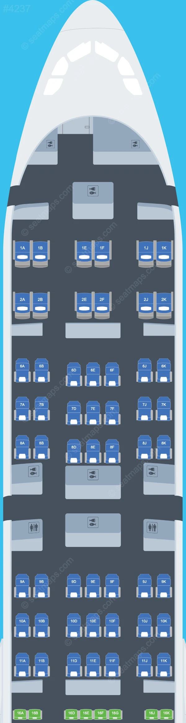 Hi Fly Malta Airbus A340-300 V.1 seatmap preview