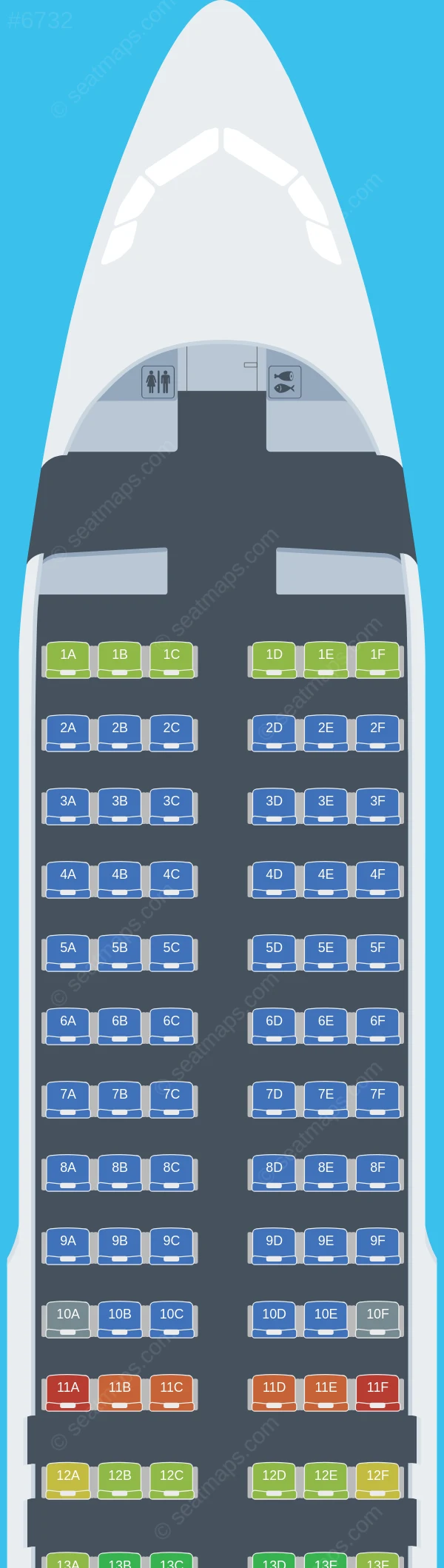 Avia Traffic Company Airbus A320-200 seatmap preview