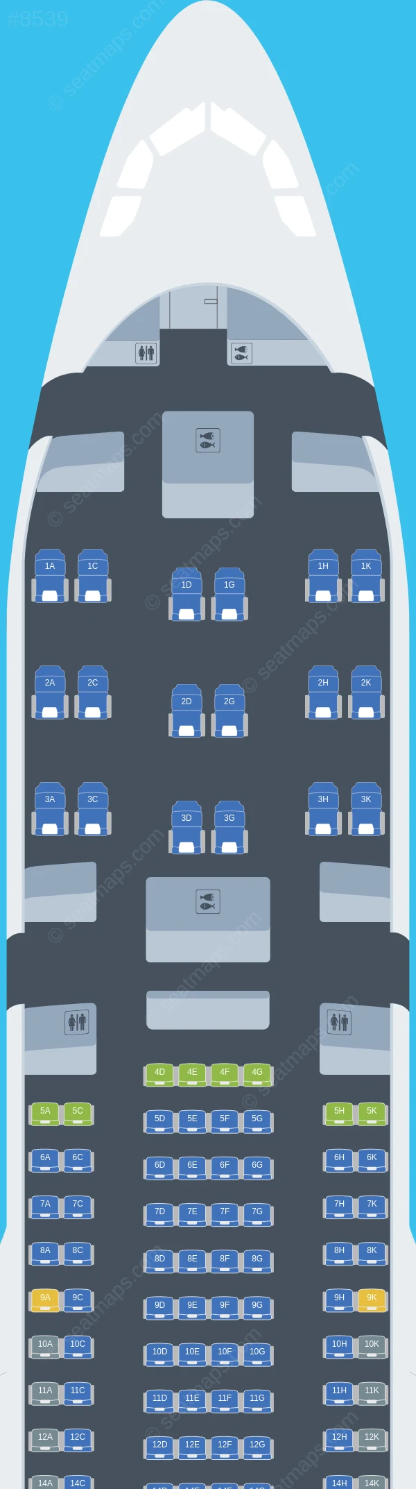 Nepal Airlines Airbus A330-200 seatmap preview