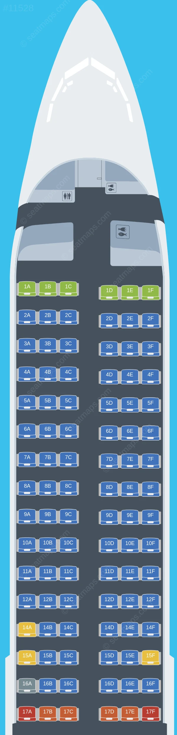 Corendon Dutch Airlines Boeing 737 MAX 9 seatmap preview