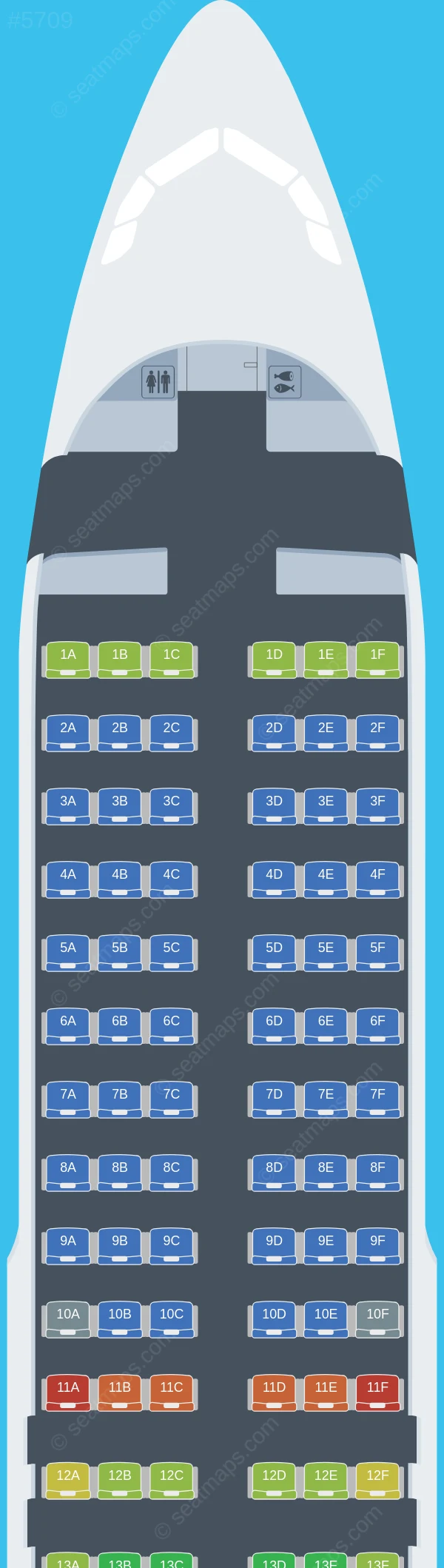 European Air Charter Airbus A320-200 seatmap preview