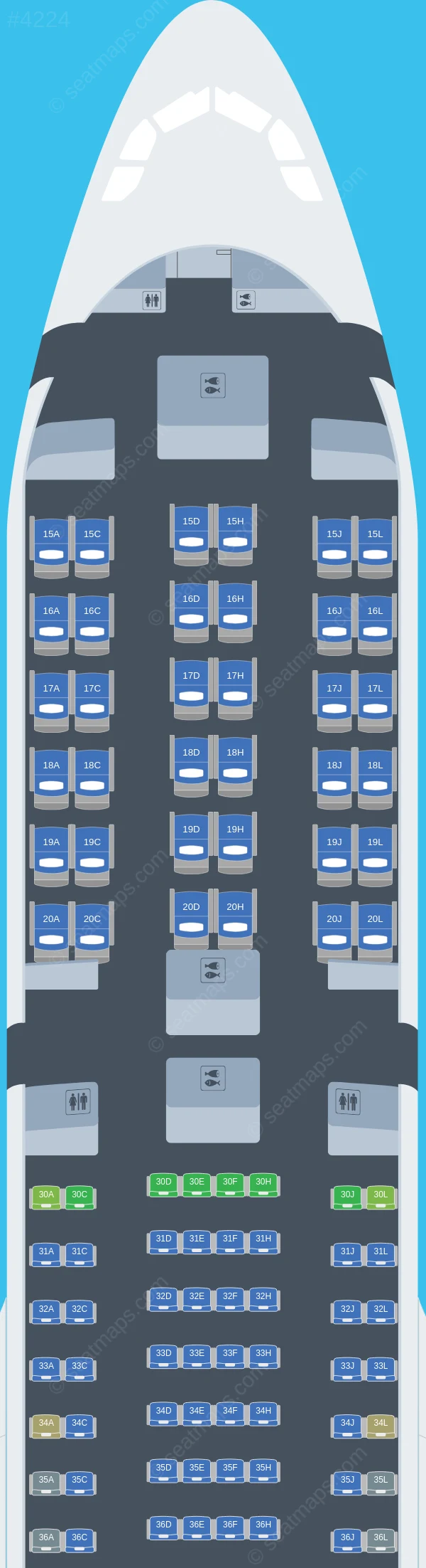 Saudia Airbus A330-300 V.3 seatmap preview