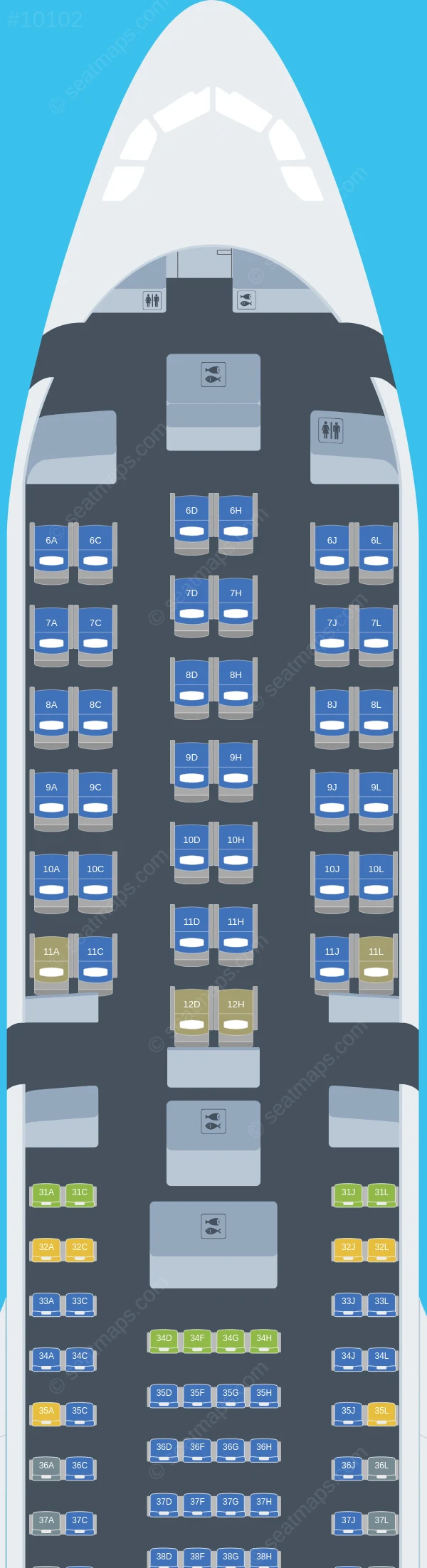 China Eastern Airbus A330-300 V.1 seatmap preview