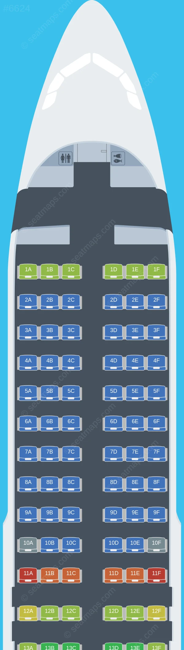 easyJet UK Airbus A320neo seatmap preview