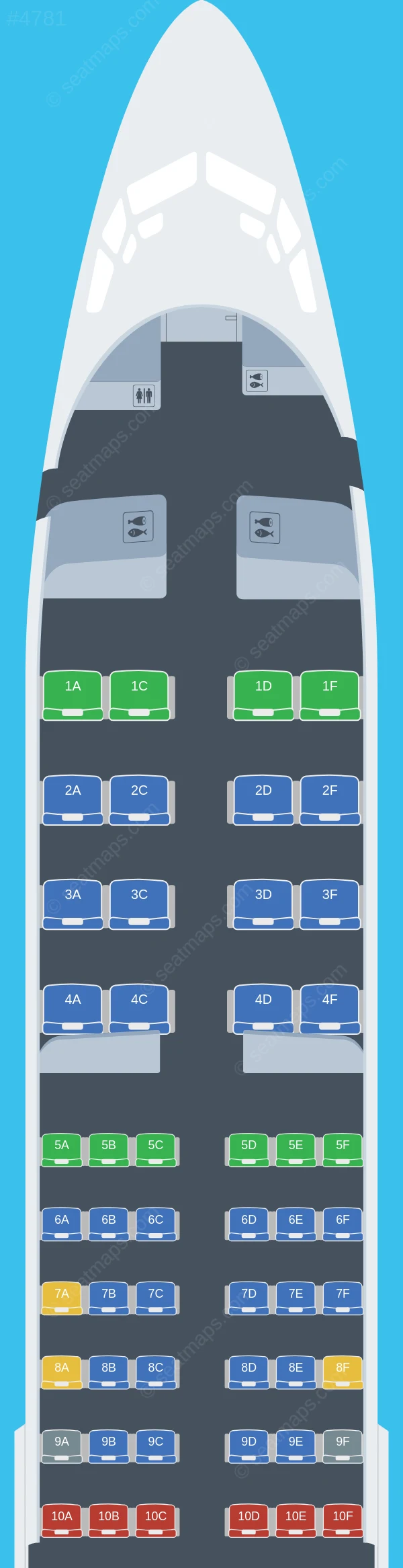 RwandAir Boeing 737-800 seatmap preview