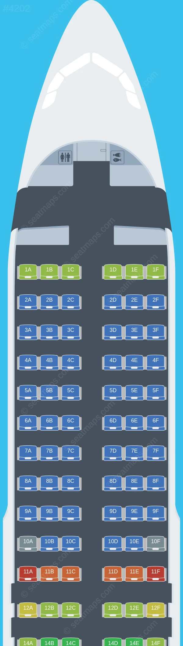 BH Air Airbus A320-200 seatmap preview