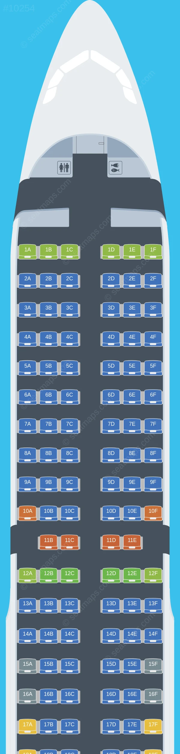 Viva Airbus A321-200 V.1 seatmap preview