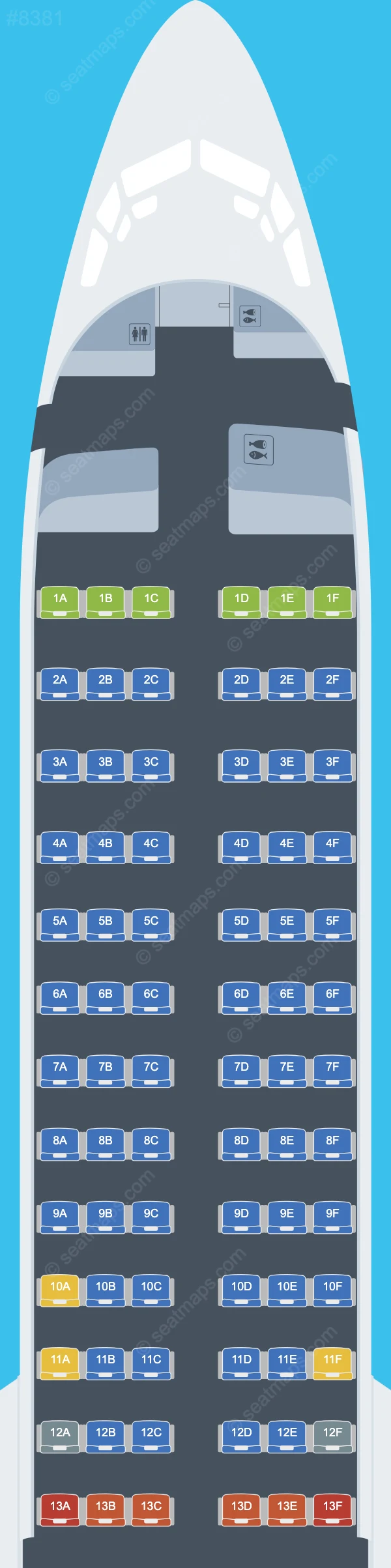 SCAT Airlines Boeing 737 MAX 8 seatmap preview