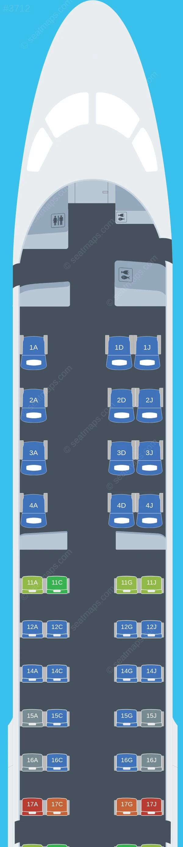 Kenya Airways Embraer E190 seatmap preview