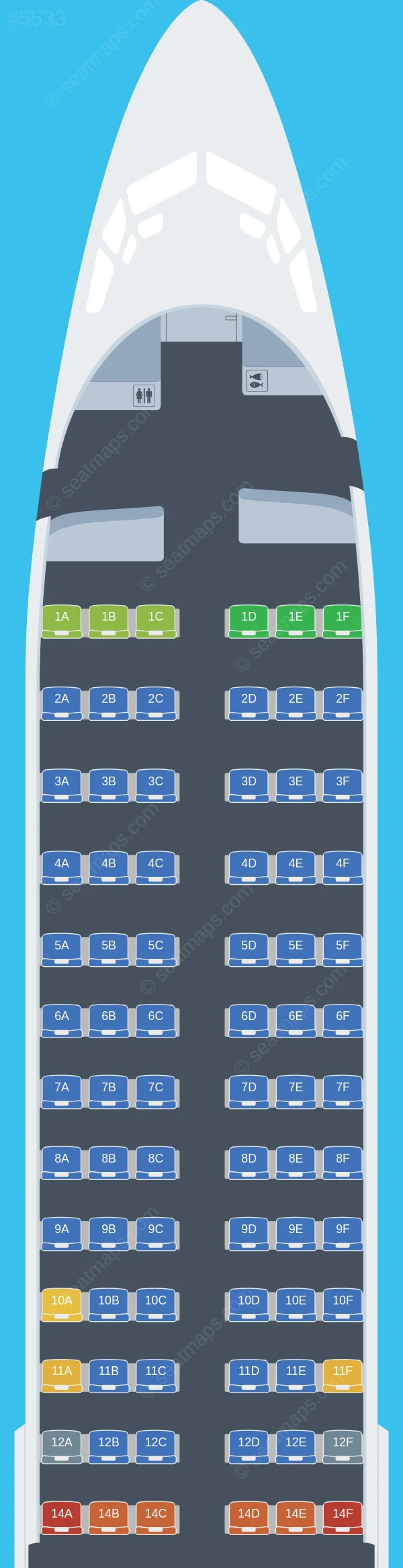 GOL Linhas Aereas Boeing 737-800 V.1 seatmap preview