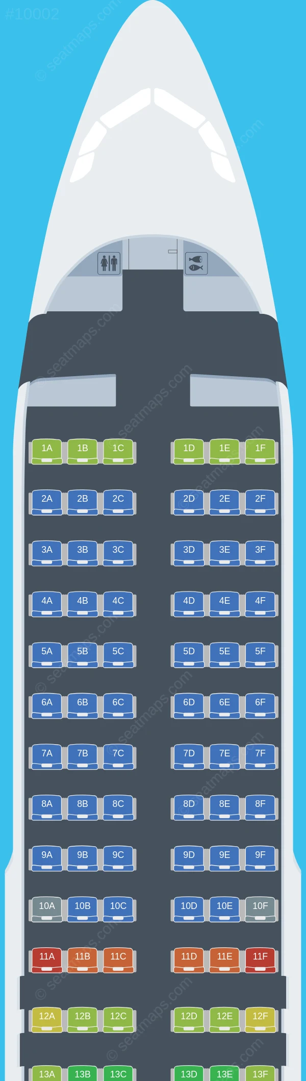 Smartavia Airbus A320neo seatmap preview