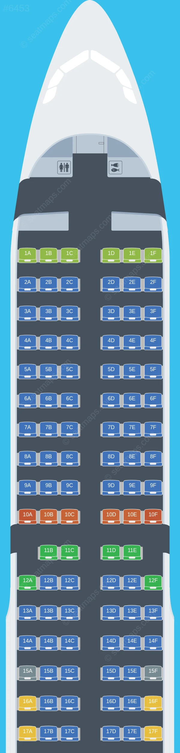 AirBlue Airbus A321-200 seatmap preview