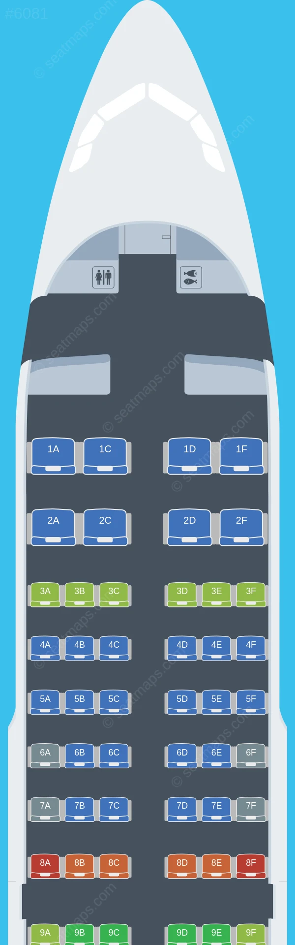 Rossiya Airbus A319-100 seatmap preview