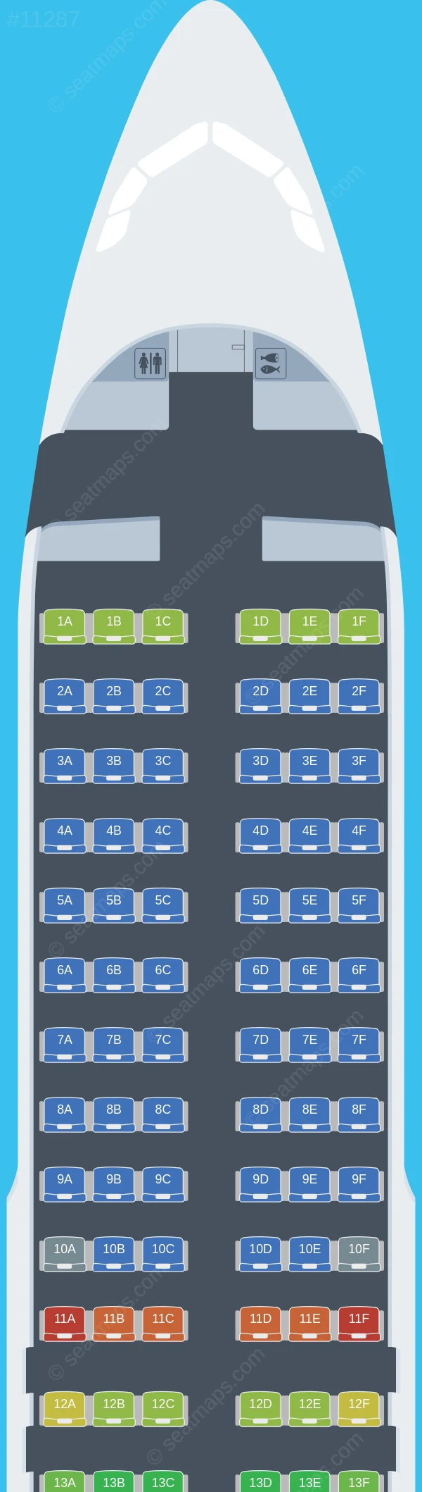 Airhub Airlines Airbus A320-200 seatmap preview