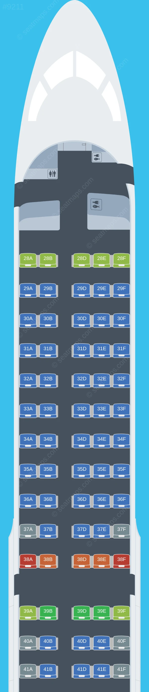 Korean Air Airbus A220-300 seatmap preview