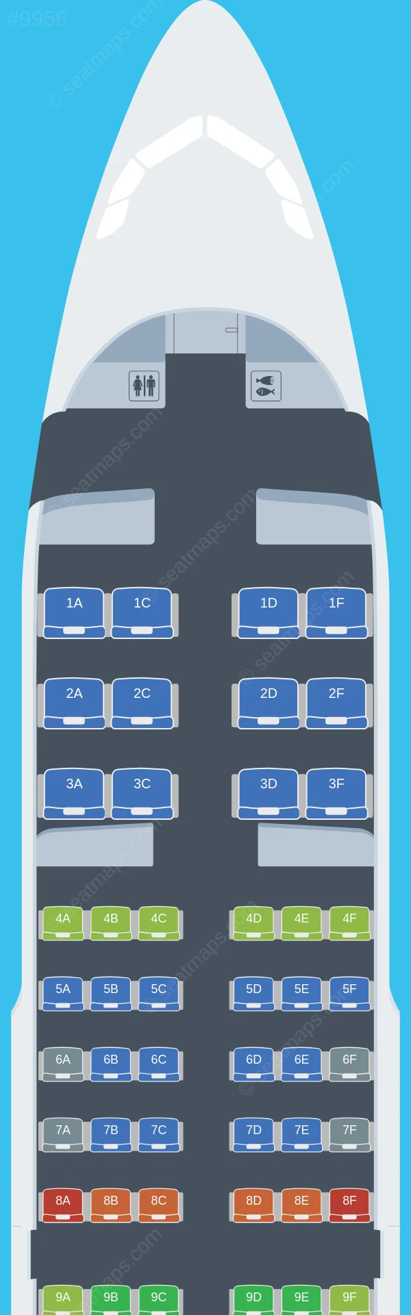 Iran Air Airbus A319-100 seatmap preview