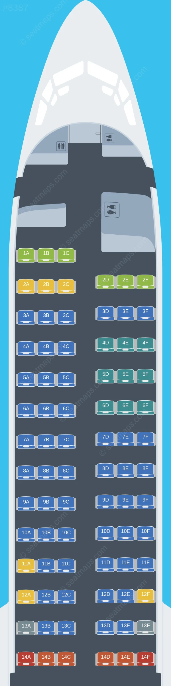 TUI fly (Belgium) Boeing 737 MAX 8 seatmap preview