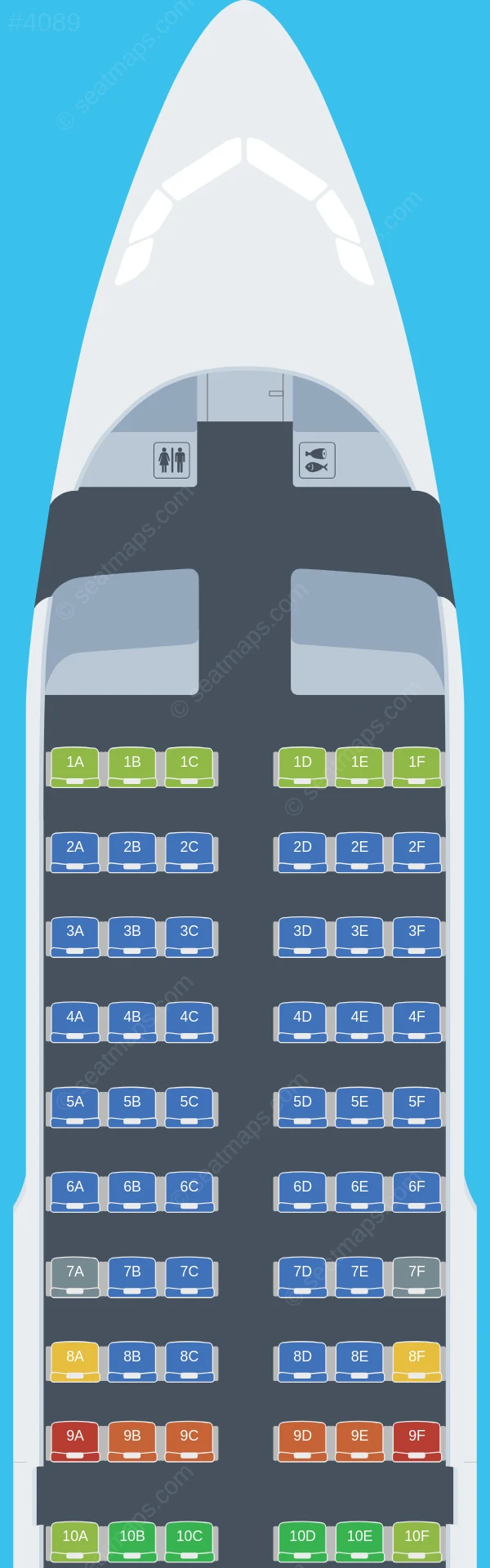 Croatia Airlines Airbus A319-100 seatmap preview