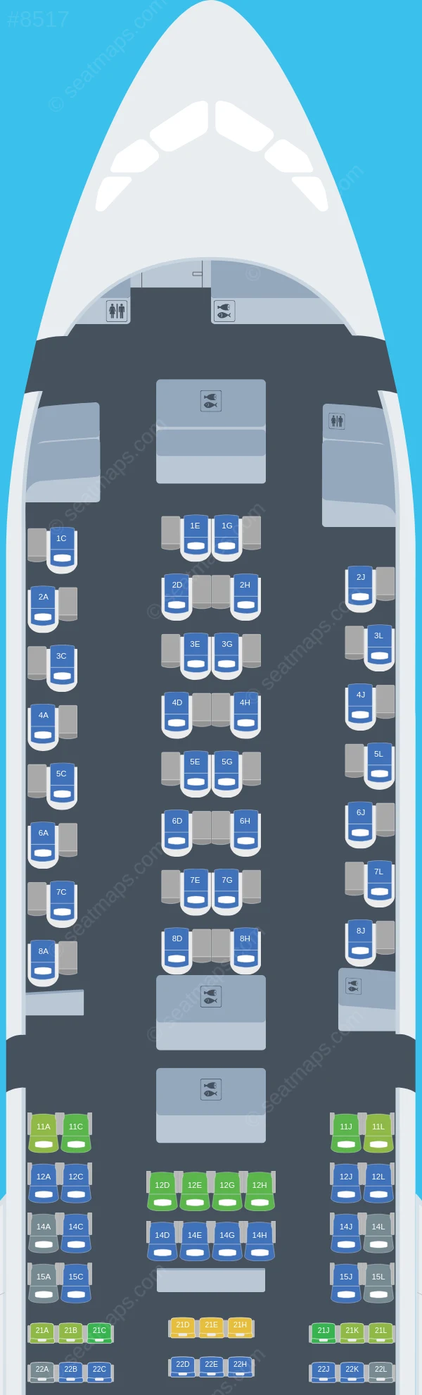 Iberia Airbus A350-900 V.1 seatmap preview