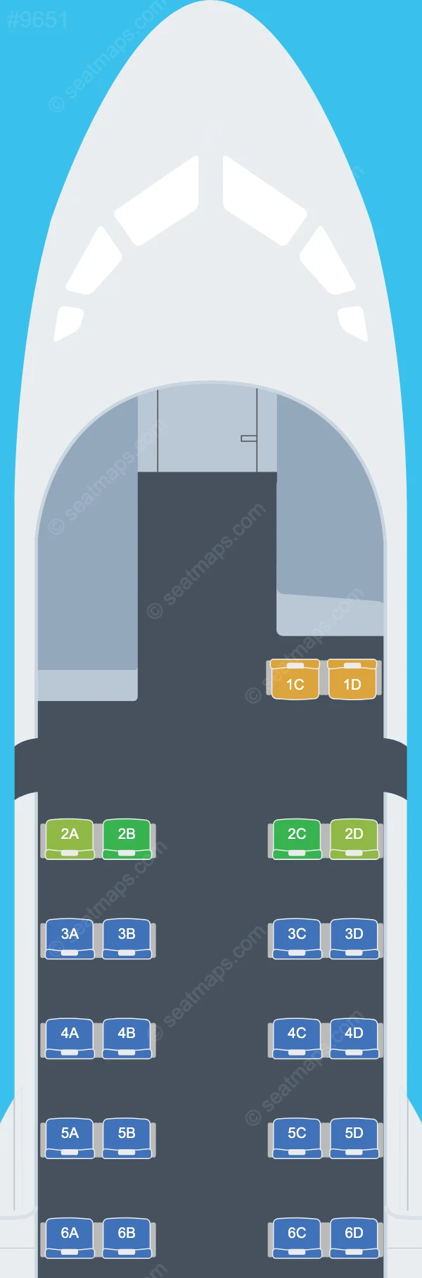 VoePass Linhas Aéreas ATR 42-500 seatmap preview