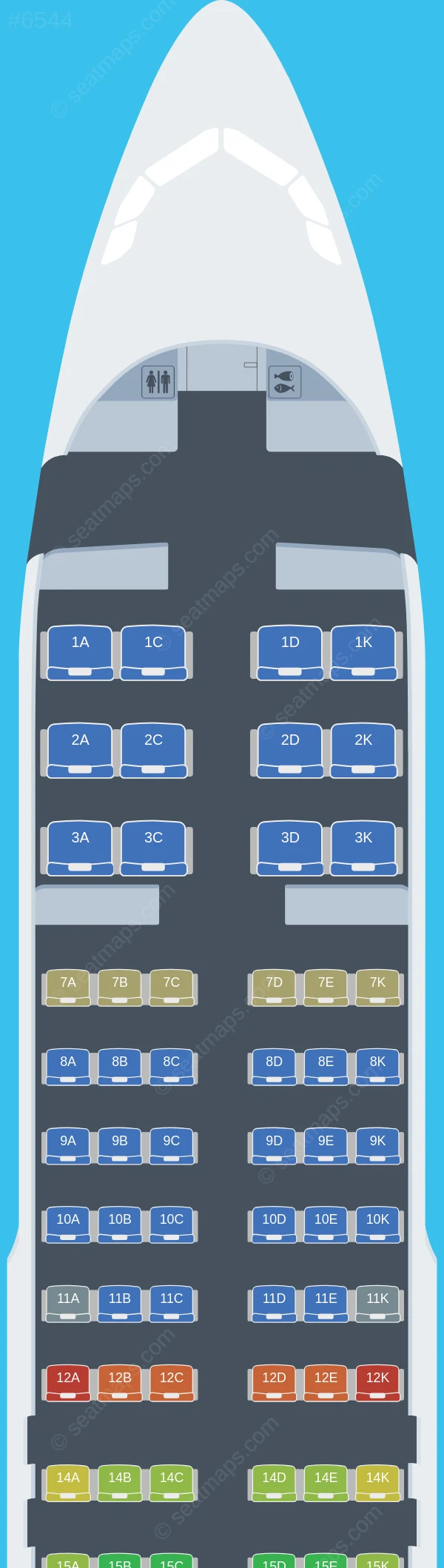 Avianca Ecuador Airbus A320-200 V.1 seatmap preview