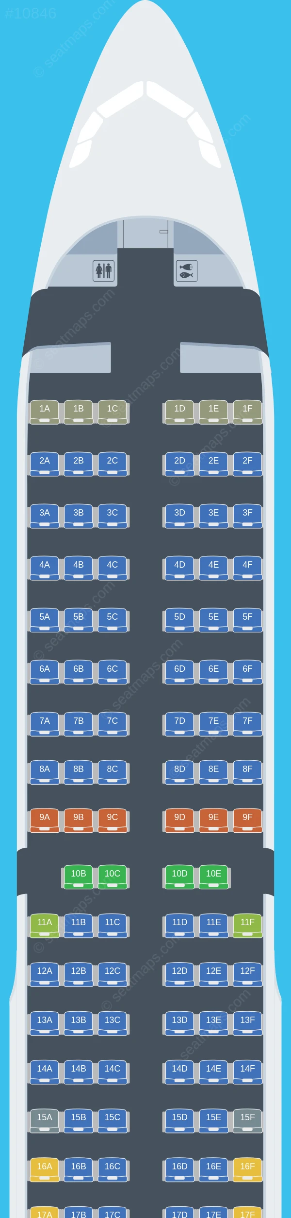 LATAM Airlines Brasil Airbus A321-200 seatmap preview