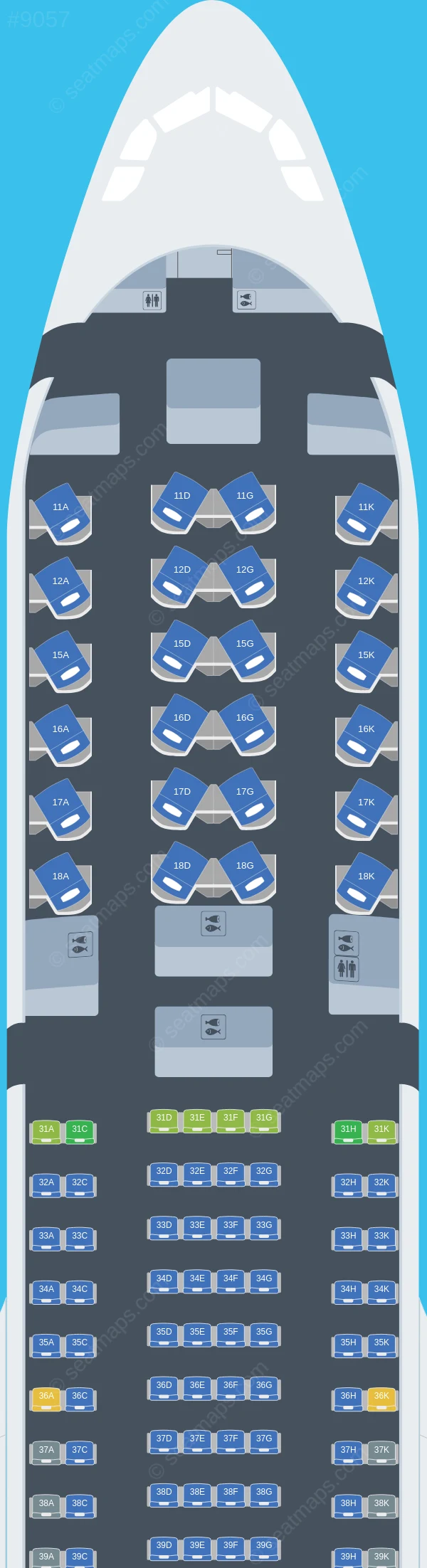 Hainan Airlines Airbus A330-300 V.1 seatmap preview