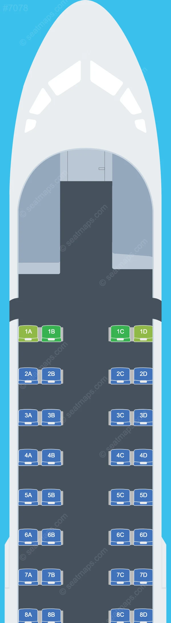 VoePass Linhas Aéreas ATR 72-500 seatmap preview