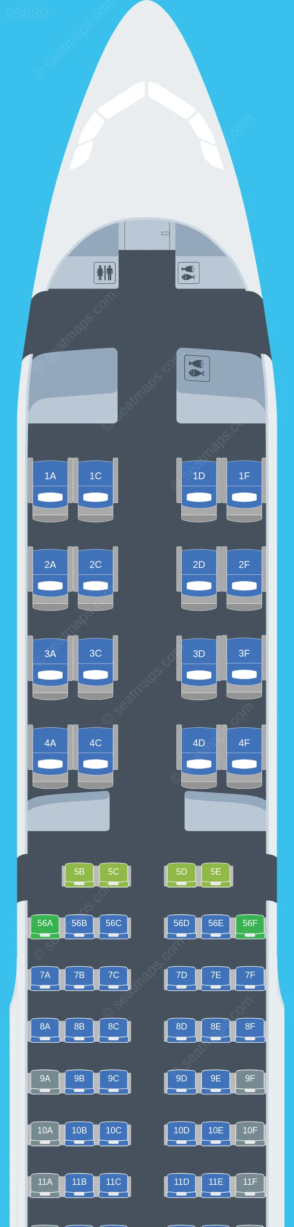 Air Senegal Airbus A321-200 seatmap preview