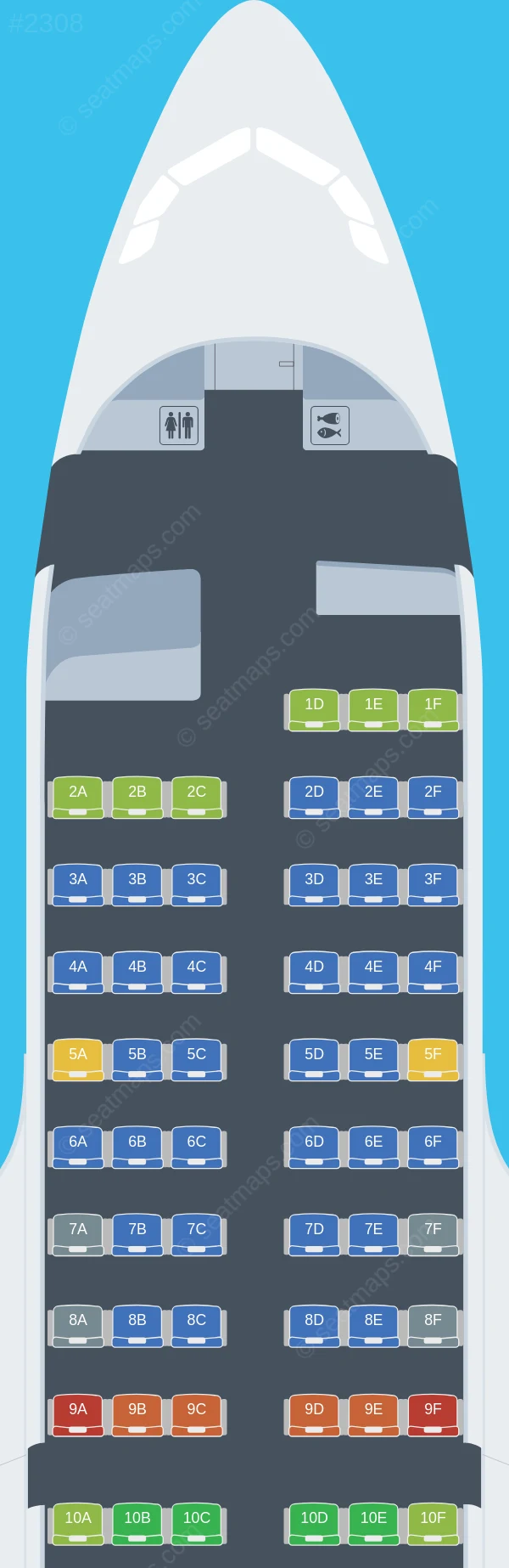 Air France Airbus A318-100 seatmap preview