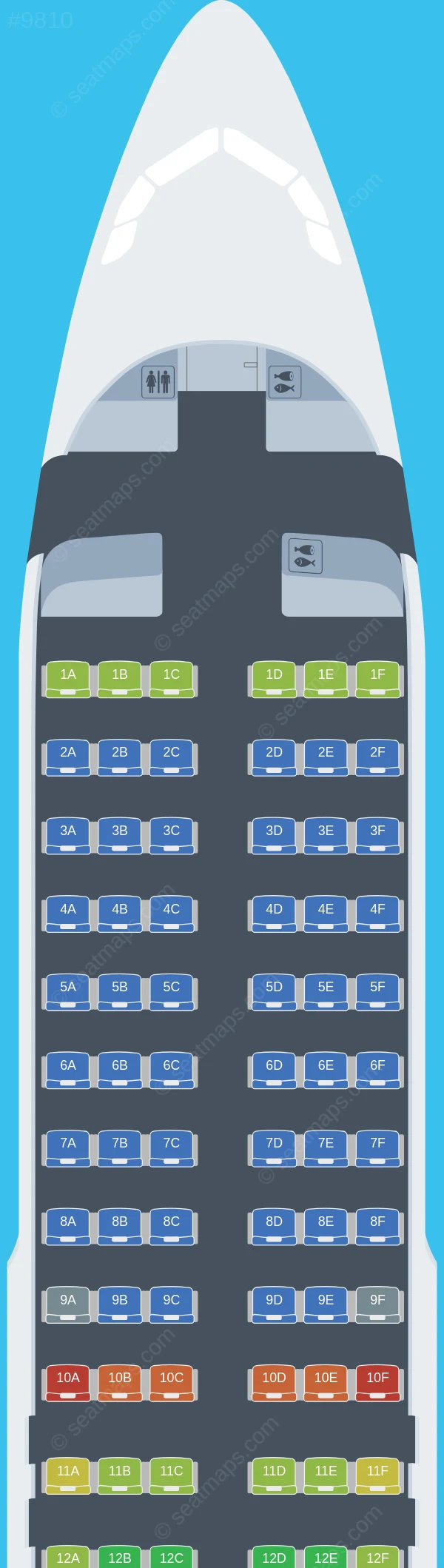 Olympic Air Airbus A320neo seatmap preview